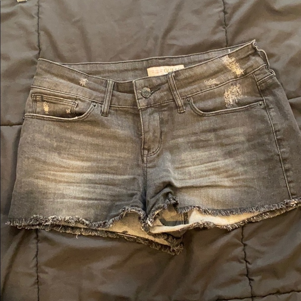 Black jean shorts by Guess